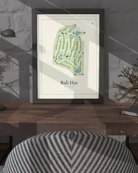 Bali Hai Golf Club map print, in a second room