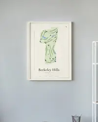Berkeley Hills Country Club map print, in a second room