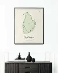 Big Canyon Country Club map print, in a second room