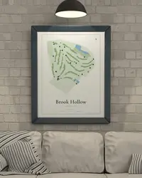 Brook Hollow Golf Club map print, in a second room