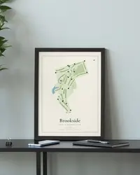 Brookside Golf & Country Club map print, in a second room