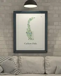 Carlton Oaks Golf map print, in a second room