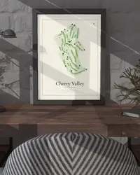 Cherry Valley Golf Course map print, in a second room