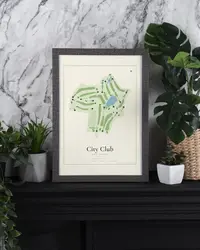 City Club Marietta map print, in a second room
