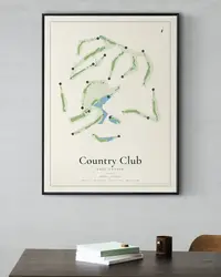 Country Club of Roswell map print, in a second room