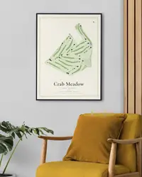 Crab Meadow Golf Course map print, in a second room