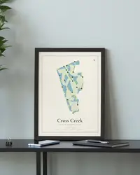 Cross Creek Golf & Country Club map print, in a second room
