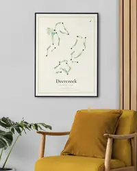 Deercreek Country Club map print, in a second room