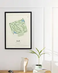 Dell Urich Course map print, in a second room
