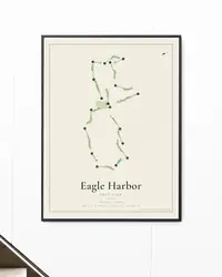 Eagle Harbor Golf Club map print, in a second room