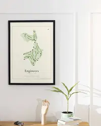 Engineers Country Club map print, in a second room