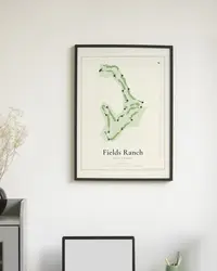 Fields Ranch - East Course map print, in a second room