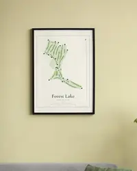 Forest Lake Country Club map print, in a second room