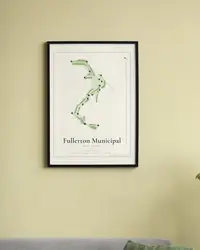 Fullerton Municipal Golf Course map print, in a second room