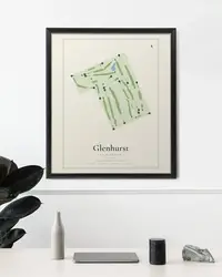 Glenhurst Golf Course map print, in a second room