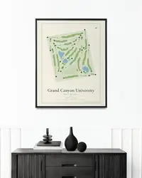 Grand Canyon University Golf Course map print, in a second room