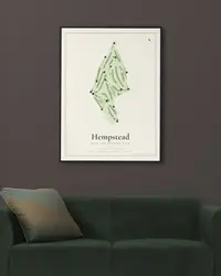 Hempstead Golf and Country Club map print, in a second room