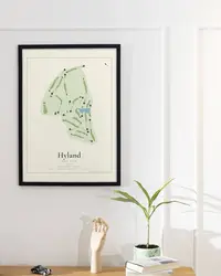 Hyland Golf Club map print, in a second room