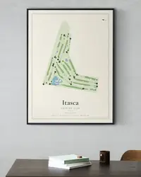 Itasca Country Club map print, in a second room