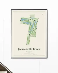 Jacksonville Beach Golf Club map print, in a second room