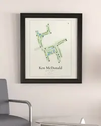 Ken McDonald Golf Course map print, in a second room