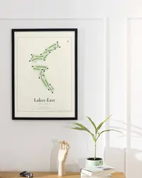 Lakes East Golf Course map print, in a second room