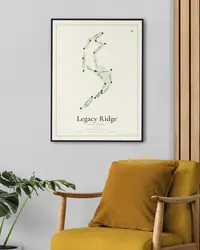 Legacy Ridge map print, in a second room