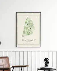 Lions Municipal Golf Course map print, in a second room