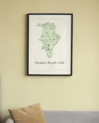 Meadow Brook Club map print, in a second room