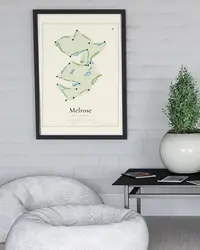 Melrose map print, in a second room