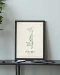Northgate Country Club map print, in a second room