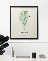 Old Ranch Country Club map print, in a second room