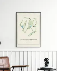 Olde Sycamore Golf Plantation map print, in a second room