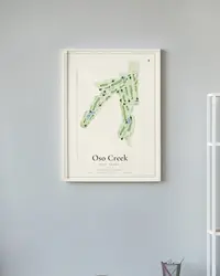 Oso Creek Golf Course map print, in a second room