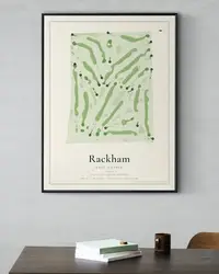 Rackham Golf Course map print, in a second room