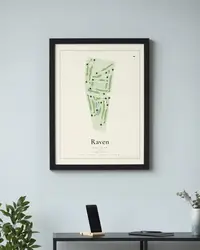 Raven Golf Club - Phoenix map print, in a second room