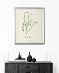 Rio Secco Golf Club map print, in a second room