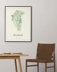Riverbend Country Club map print, in a second room