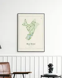 Roy Kizer Golf Course map print, in a second room