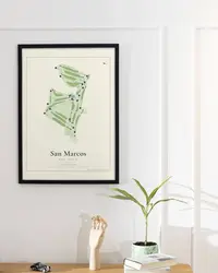 San Marcos Golf Course map print, in a second room