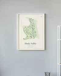Shady Valley Country Club map print, in a second room