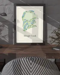 Shingle Creek Golf Club map print, in a second room