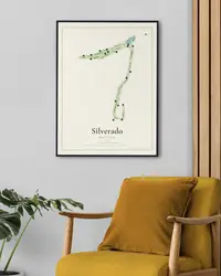 Silverado Golf Club map print, in a second room