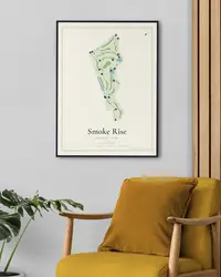 Smoke Rise Country Club map print, in a second room