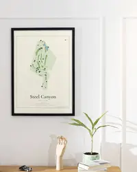 Steel Canyon Golf Club map print, in a second room