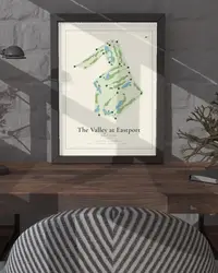 The Valley at Eastport Golf Club map print, in a second room