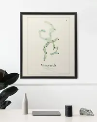 Vineyards Country Club map print, in a second room