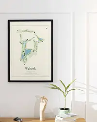 Wabeek Country Club map print, in a second room