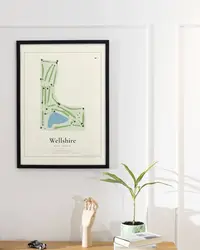 Wellshire Golf Course map print, in a second room