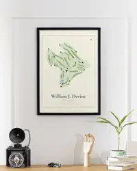 William J. Devine Golf Course map print, in a second room